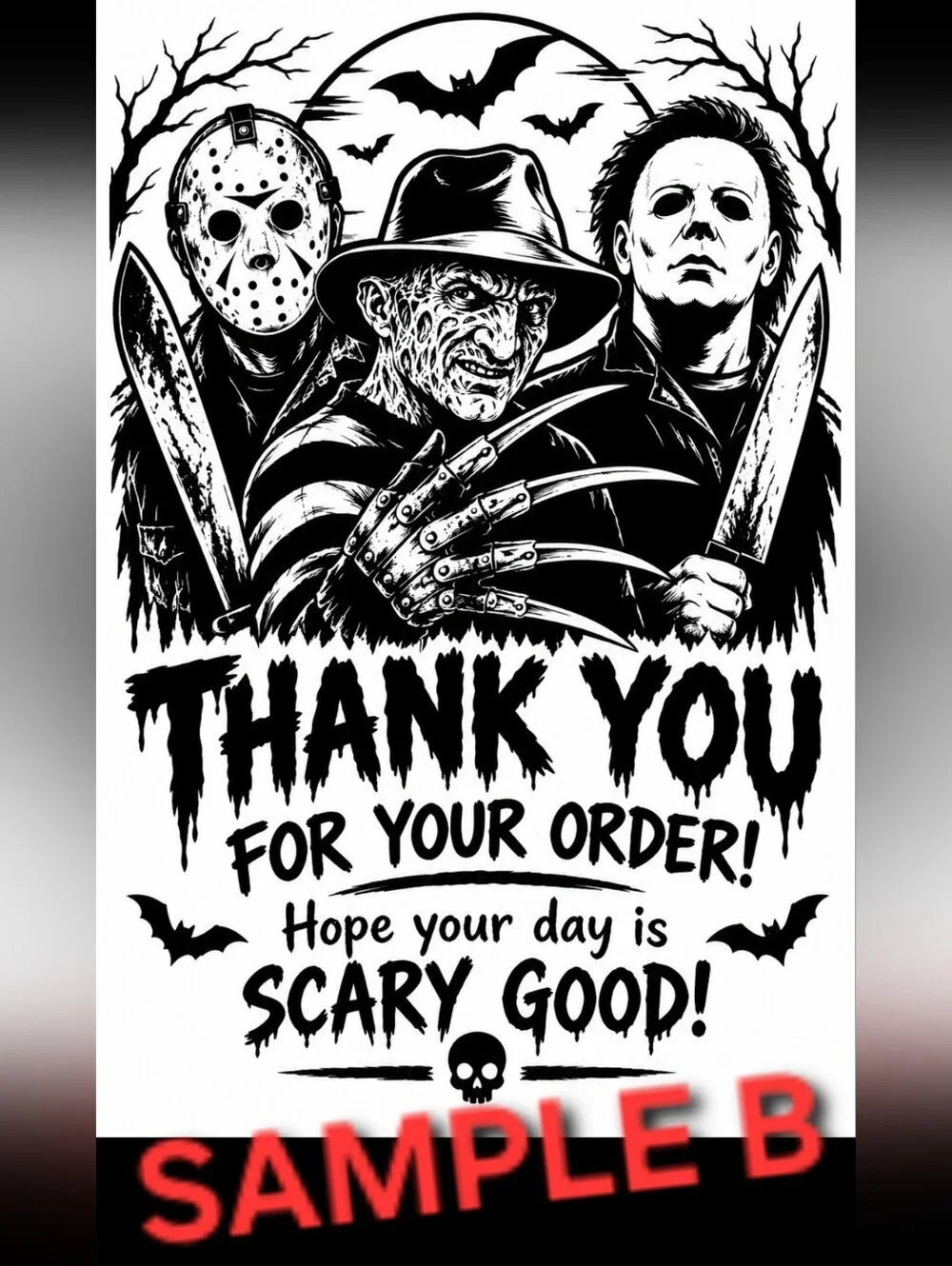 *PICK 1* CUSTOM 4x6 SPOOKY THANK YOU LABELS